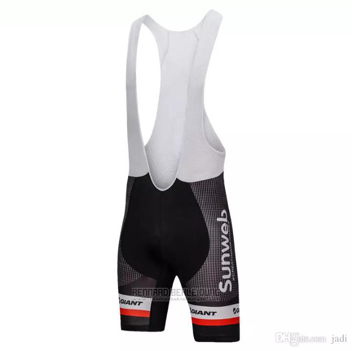 2018 Fahrradbekleidung Sunweb Grau und Shwarz Trikot Kurzarm und Tragerhose